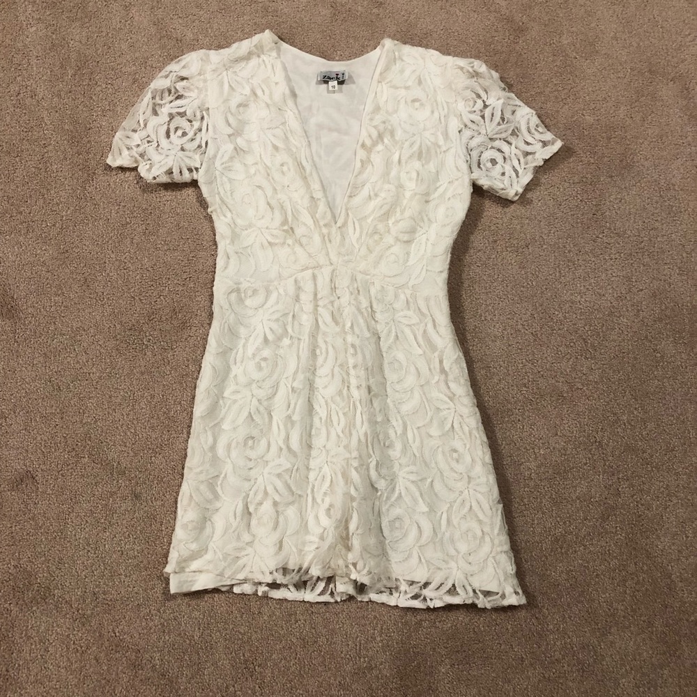 Deep V Lace Skater Dress